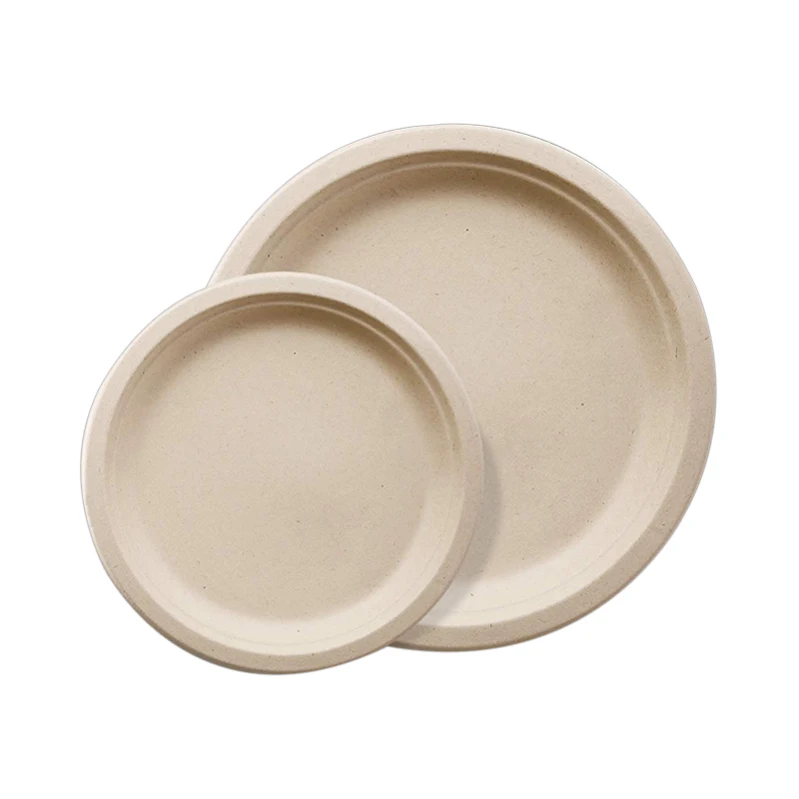Eco disposable sugarcane bagasse pulp  8 9 12inch custom round paper cardboard pizza cake food wedding party supplies plate