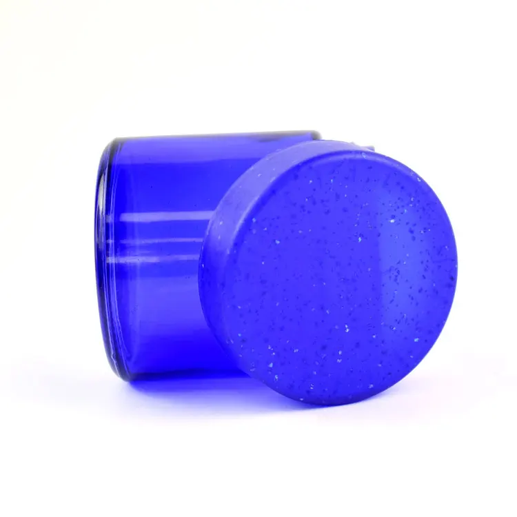 Cobalt blue glass jars flower 6oz blue glass jar smell proof custom 4oz glass jar child proof colors with box airtight smoothcap
