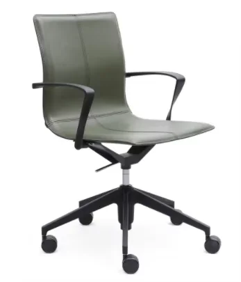 Durable Rotating Wheel Office Chair with Fixed Armrests Modern Design for Home School and Living Room Visitor Waiting Furniture