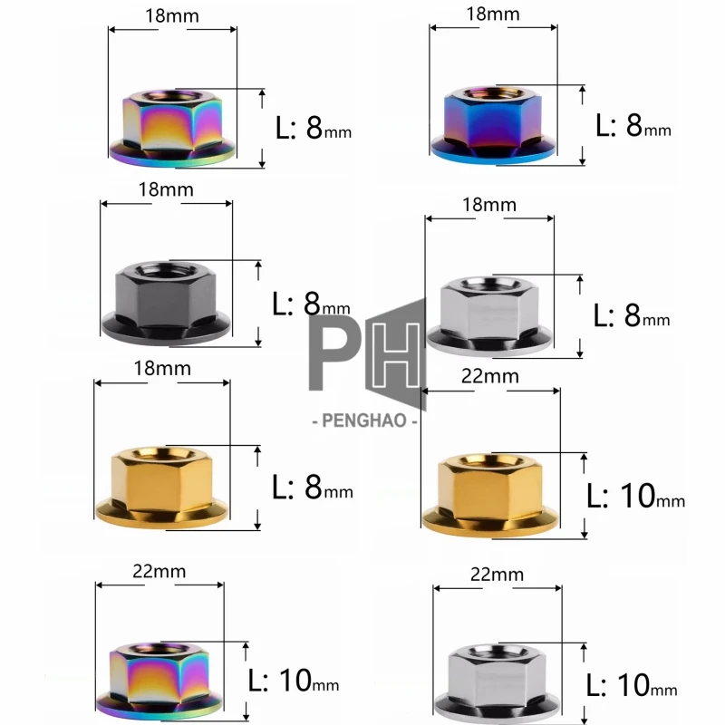 OEM Hex Titanium Bolt M8x47 M10x47 Pitch 1.25mm Chain Adjusting Bolt Single Custom Baut Nut Kit for Motorcycle Chain