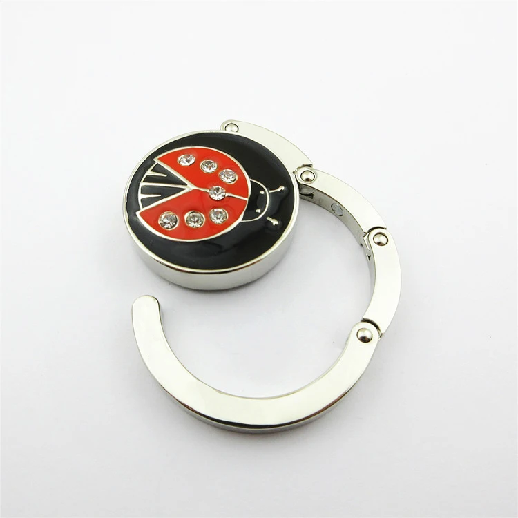 Custom Creative Table Top Folding Purse Hook Handbag Holder Accessories Bag Hanger Plate Type