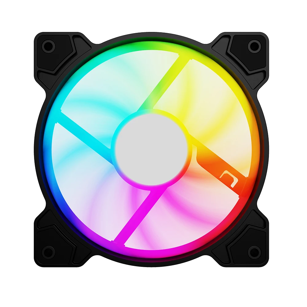 Powercase Custom Logo Rgb Led Lights 4PIN PWM 120mm Pc Computer Case Cpu cooling Fan