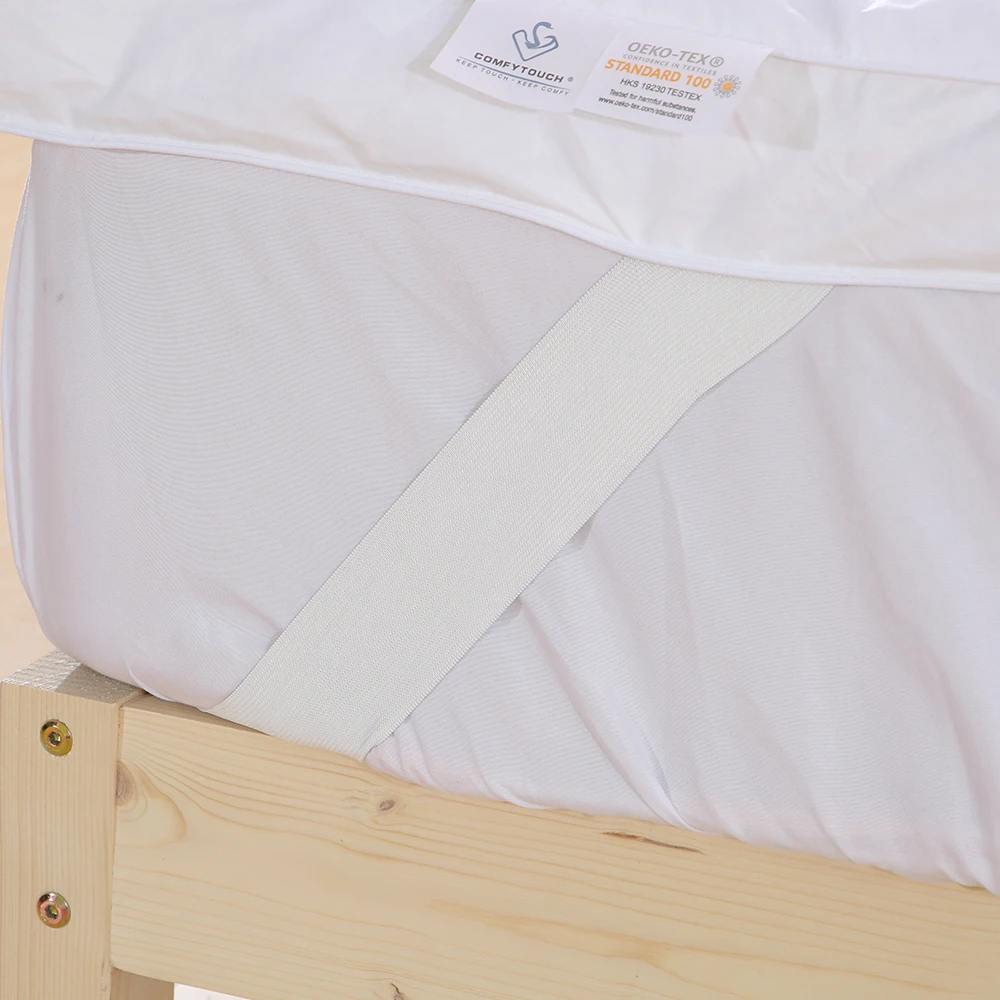 100% cotton fabric cover white duck down feather mattress topper for five star hotels