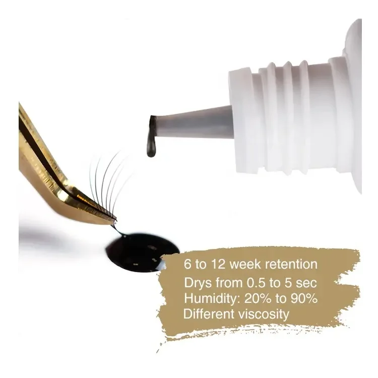 Accessories Lash Extension Glue Water Proof Eyelash Glue Sec Latex Japan Private Label 0.5 Vegan Black Eyelash Glue
