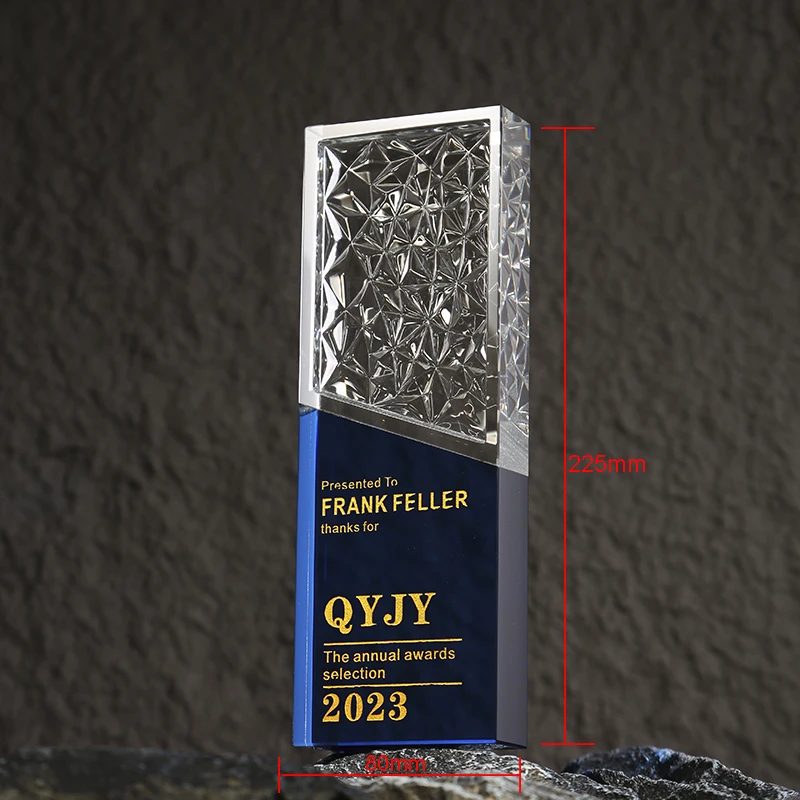 2024 New Design Dazzling Crystal Glass Trophy Company Event Champion Annual Awards Souvenirs Gift Custom