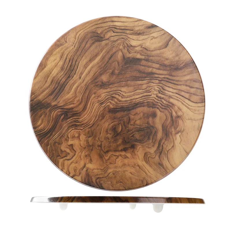 Amazon Hot Sale 100% Melamine Round Under Plate, Restaurant Serving Buffet Cake Plates