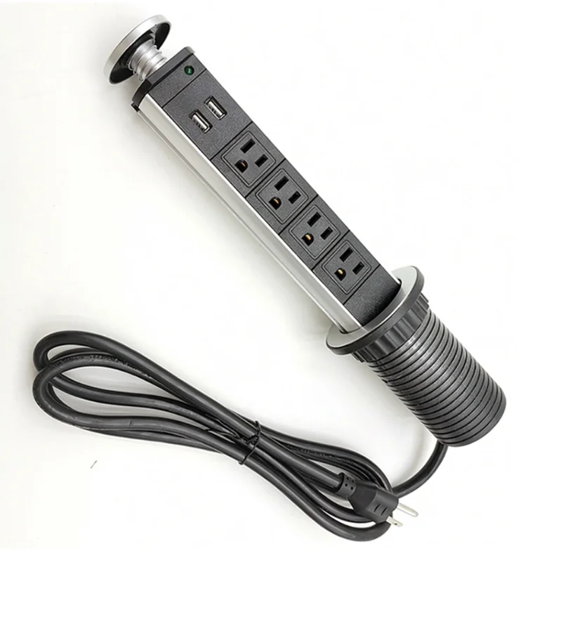 Safe and Fast Charging Electric Desk Pop up Socket with USB Wireless Charger Bluetooth