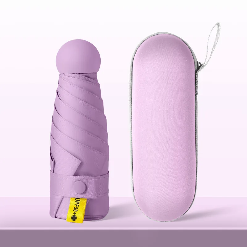 Black coating Mini Pocket Umbrella 5 fold Umbrella Chinese Supplier Sun And Rain Folding Umbrella