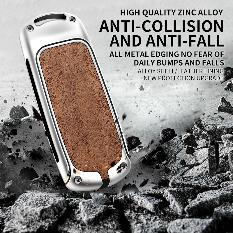 Metal Leather Car Logo Key Case Cover For Mazda 2 3 5 6 Demio CX-3 CX-4 CX-5 CX-7 CX-9 MX-5 Atenza Axela Keychain Accessories