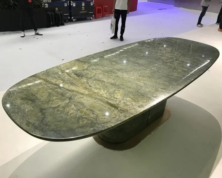 Luxury Good Quality Green Marble Coffee Table Top Dining Table for sale