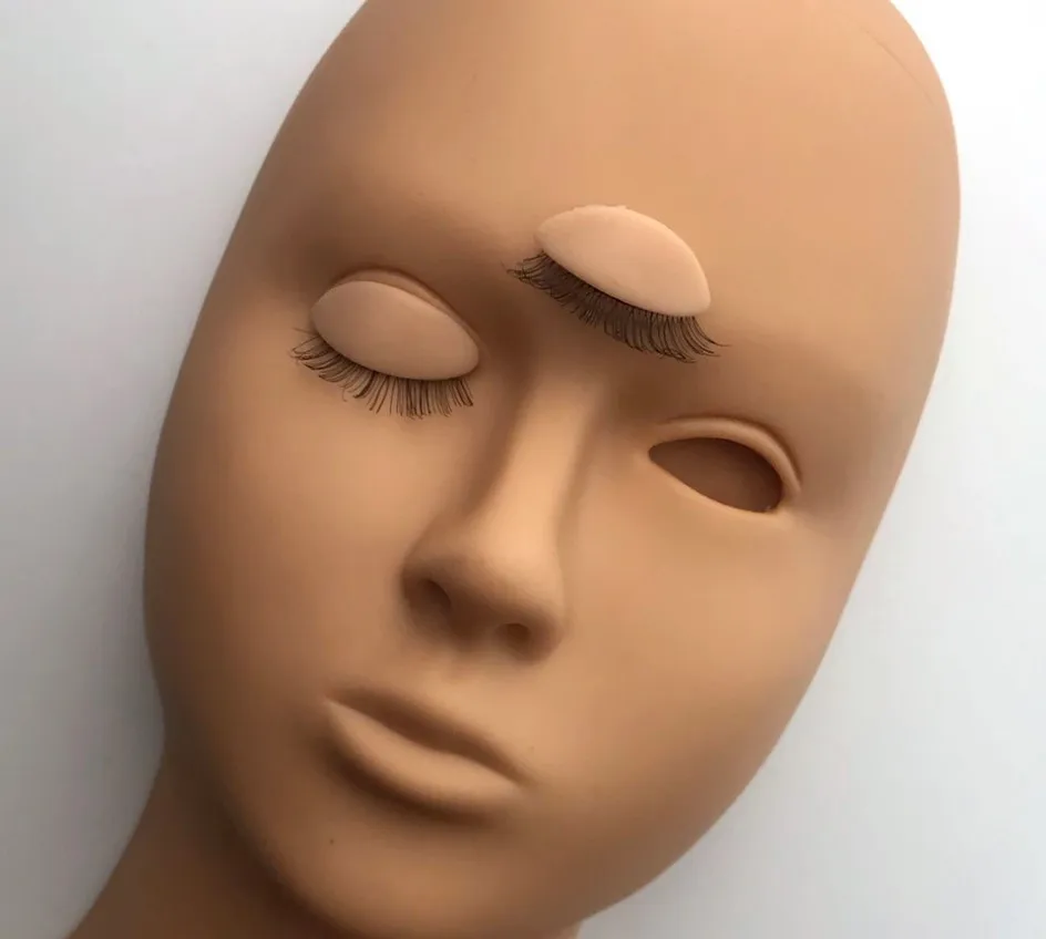 Lavalash Eyelash Extension Massage Mannequin Head of Makeup Practice Eye Facial Dummy Removable Eyelids Training Heads Model