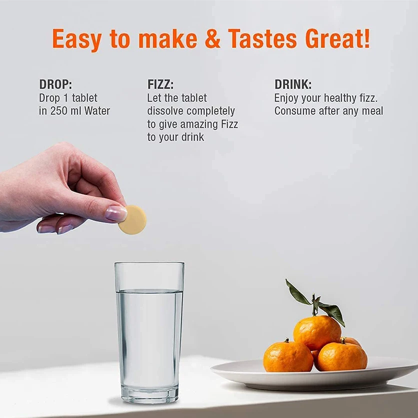 Manufacture Vitamin C 1000mg Effervescent Tablets for Enhance Immunity Healthcare Supplement