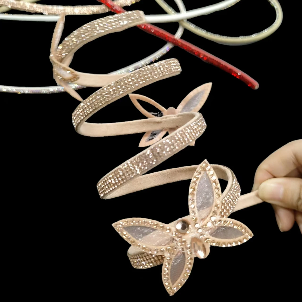 High Heel Accessories Circle Upper Rhinestone rope Crystal butterfly coil strap Rhinestones Trim Chains