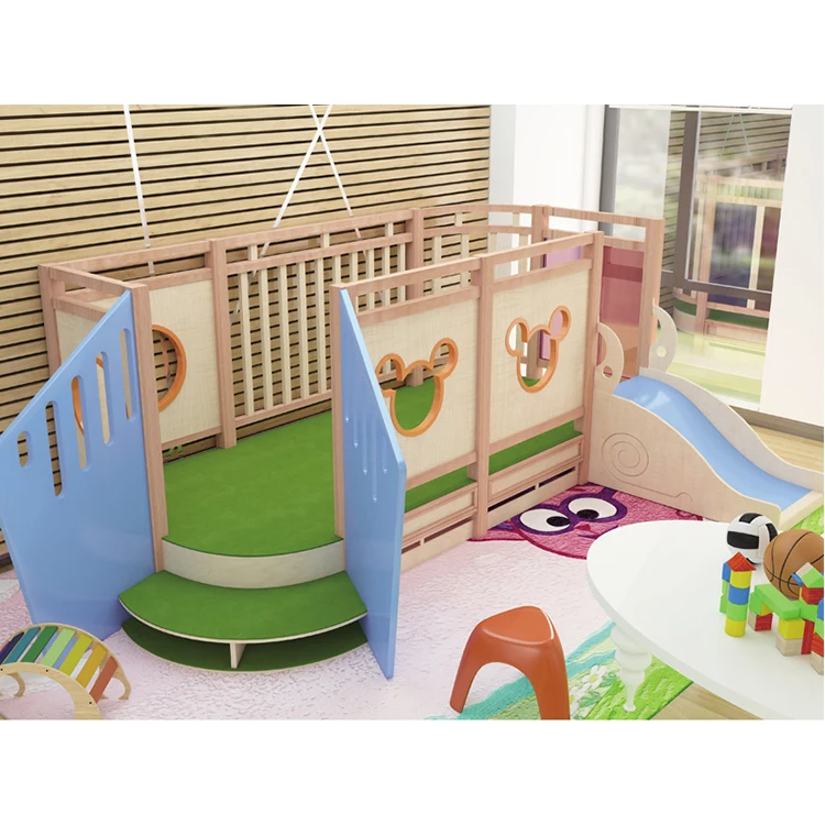 Canada Trending Toddler Corner Play Loft with Mirror Indoor Sensory Play Wooden