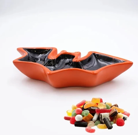 Halloween Themed Party Dinner Ceramic Plate Party Decorations  Pumpkin Ghost Shaped Colorful Dish