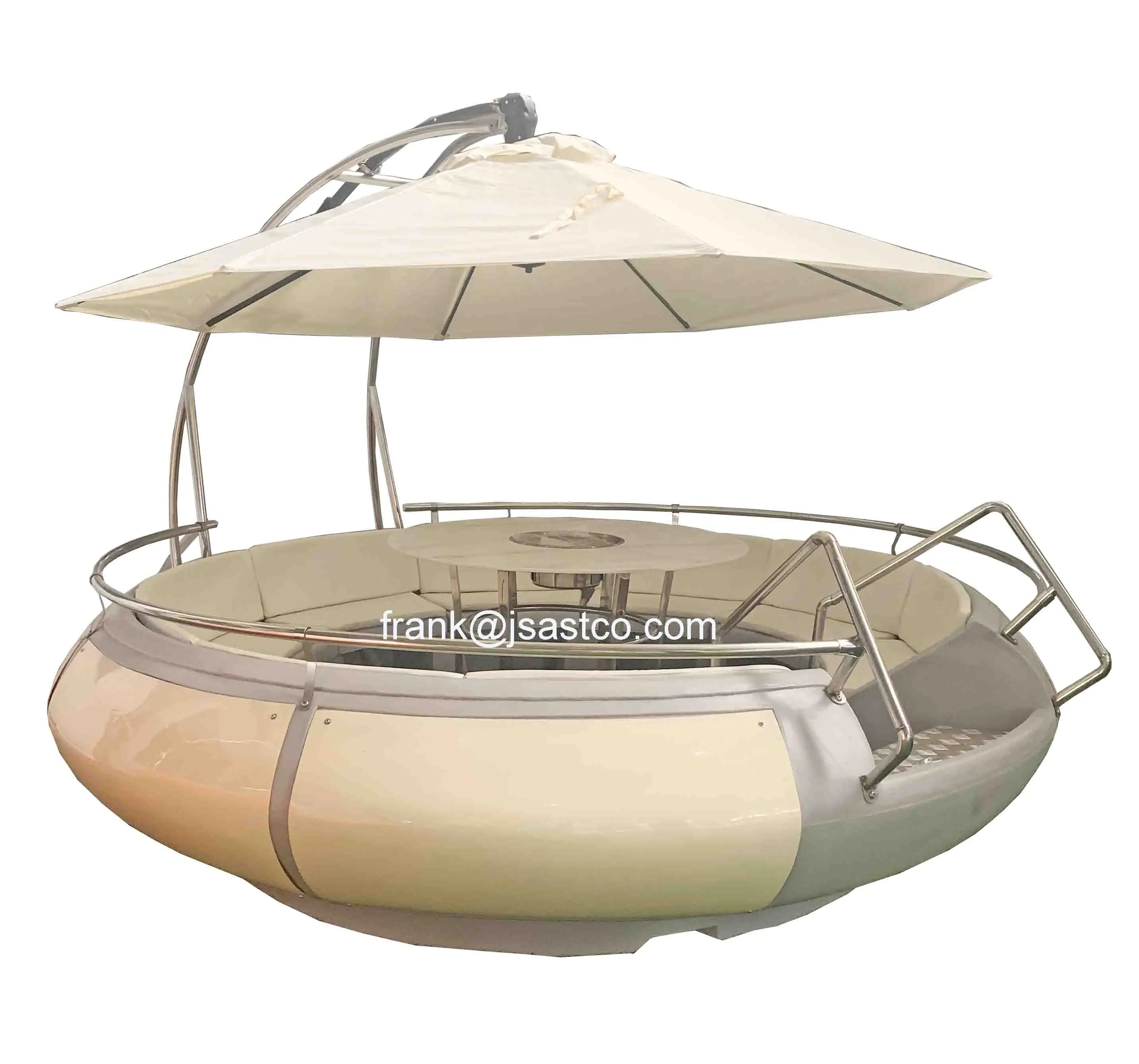 10- 12 person seats Factory Wholesale customized color logo Electric Barbecue Boat BBQ Donut Boat for Sale floating party boat