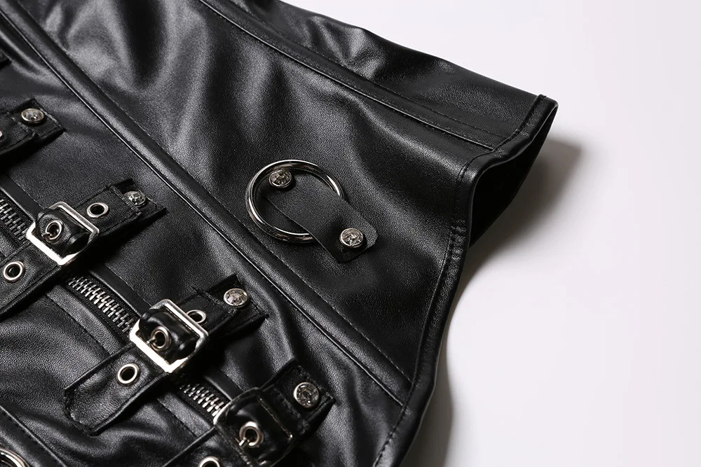 MUSHI Steampunk Steel Boned Corset Top Gothic Underbust Body Shaper Plus Size Women Waist Training Corsets