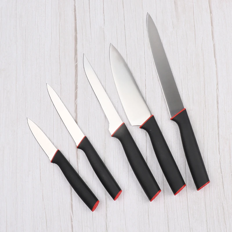 5 Pcs Kitchen Knife Set 3cr14 Stainless steel with TPR Handle Chef Slicing Caving Boning Utility Paring Knives