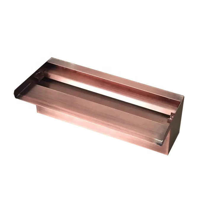 Copper plated waterfall copper colour waterfall spillway outdoor water spout USA hot sale
