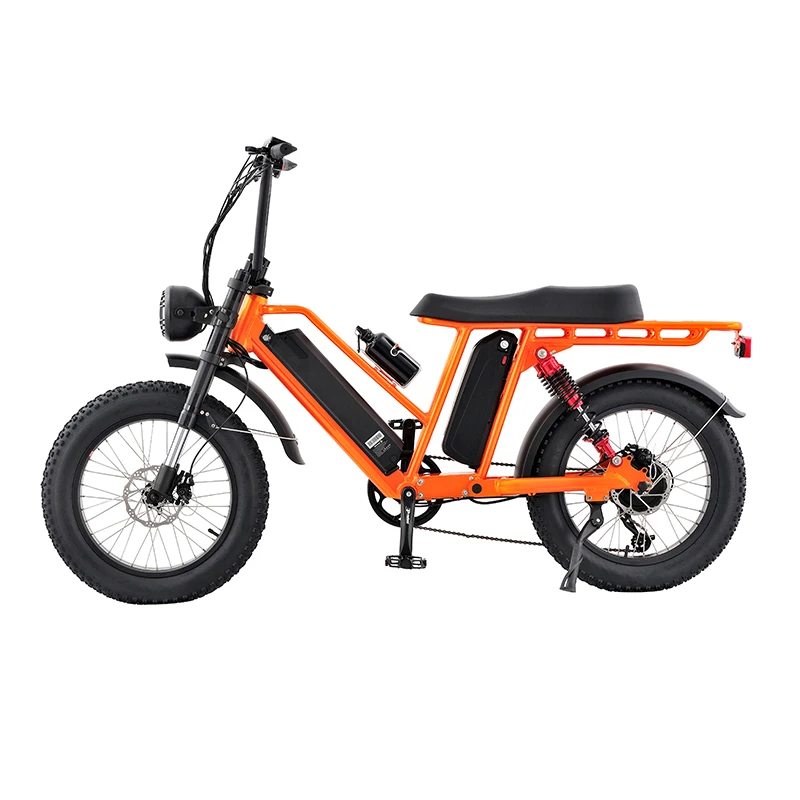 Fat Tire 48v Electric Bike 750W Mountain Bicycle Double Battery 7 Speed Electric Dirt bike Adult off-road Motorcycles