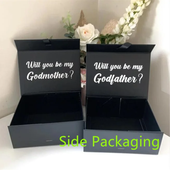 Flat Packed Custom Printing Magnetic Closure Satin Gift Boxes Clasp Style Box Cardboard Book Shaped