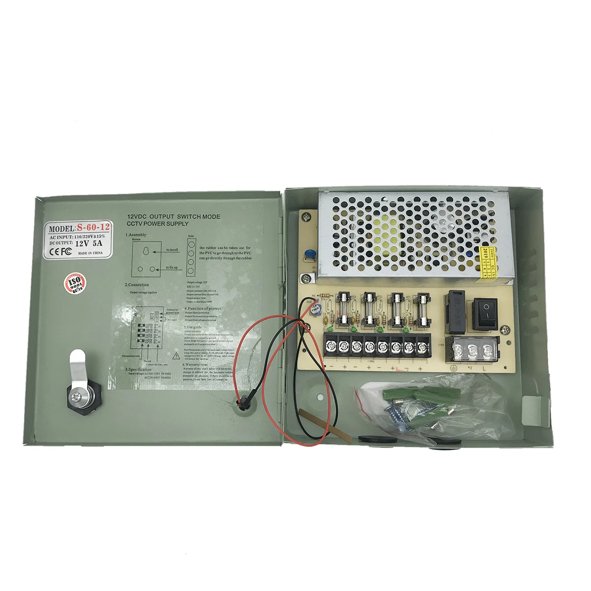 S-60-12 4 channels 5 amp power supply 12v 5a for Camera