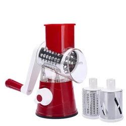 Hand Held Vegetable Chopper Slicer Grater 3 in 1 Round Cutter Spiralizer Roller Shredder Vegetable Fruit Chopper  Kitchen Tools