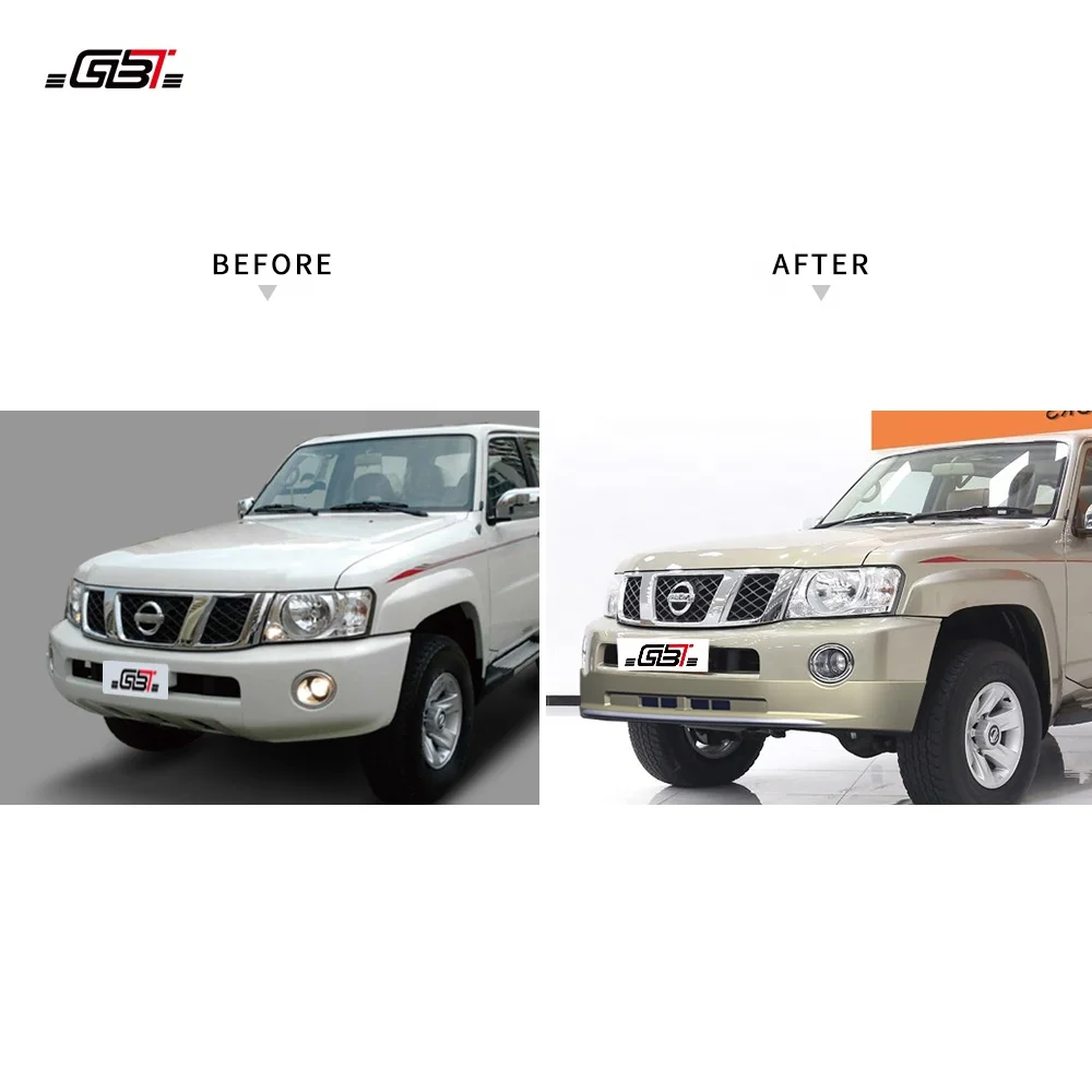 GBT car auto parts pp material front bumper lip and chrome year 2012-2016 For Nissan Patrol y61 safari model