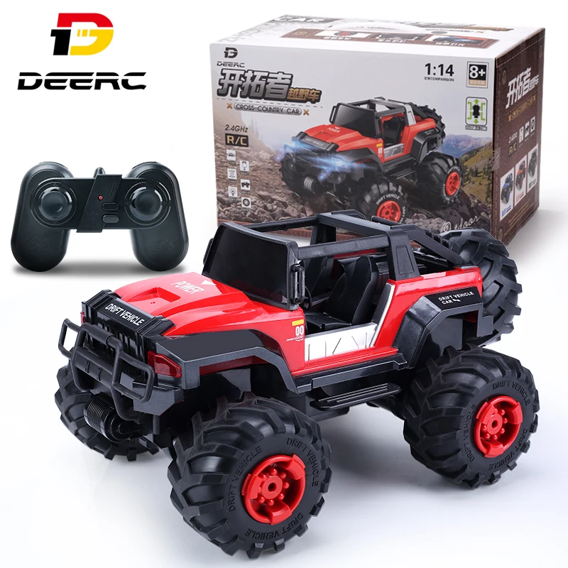 Радиоуправляемый автомобиль DEERC 1:14 / 1:16 со светодиодной подсветкой, 2,4 ГГц, Радиоуправляемый автомобиль, грузовики, 60 минут, игрушки для мальчиков, детские подарки