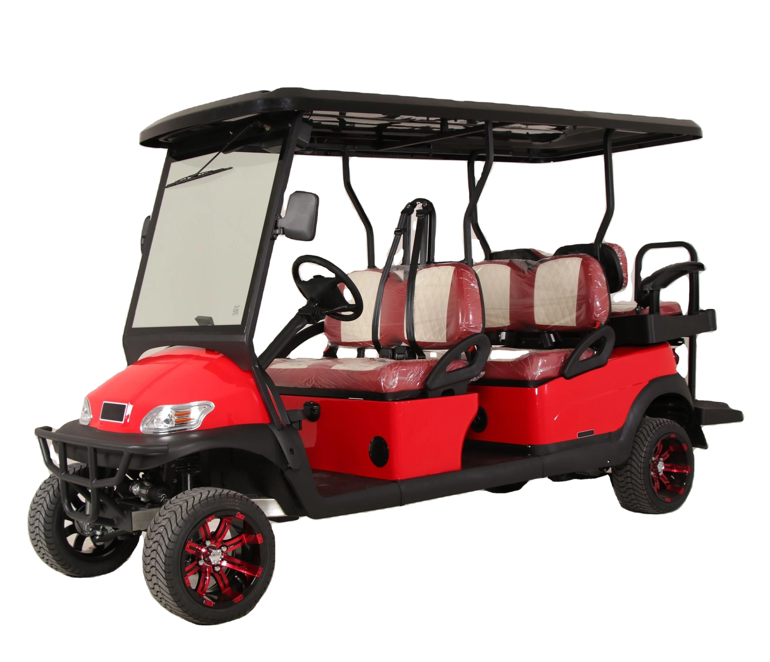Electric 6 Seater Golf Cart 4+2 with Aluminum Alloy Frame