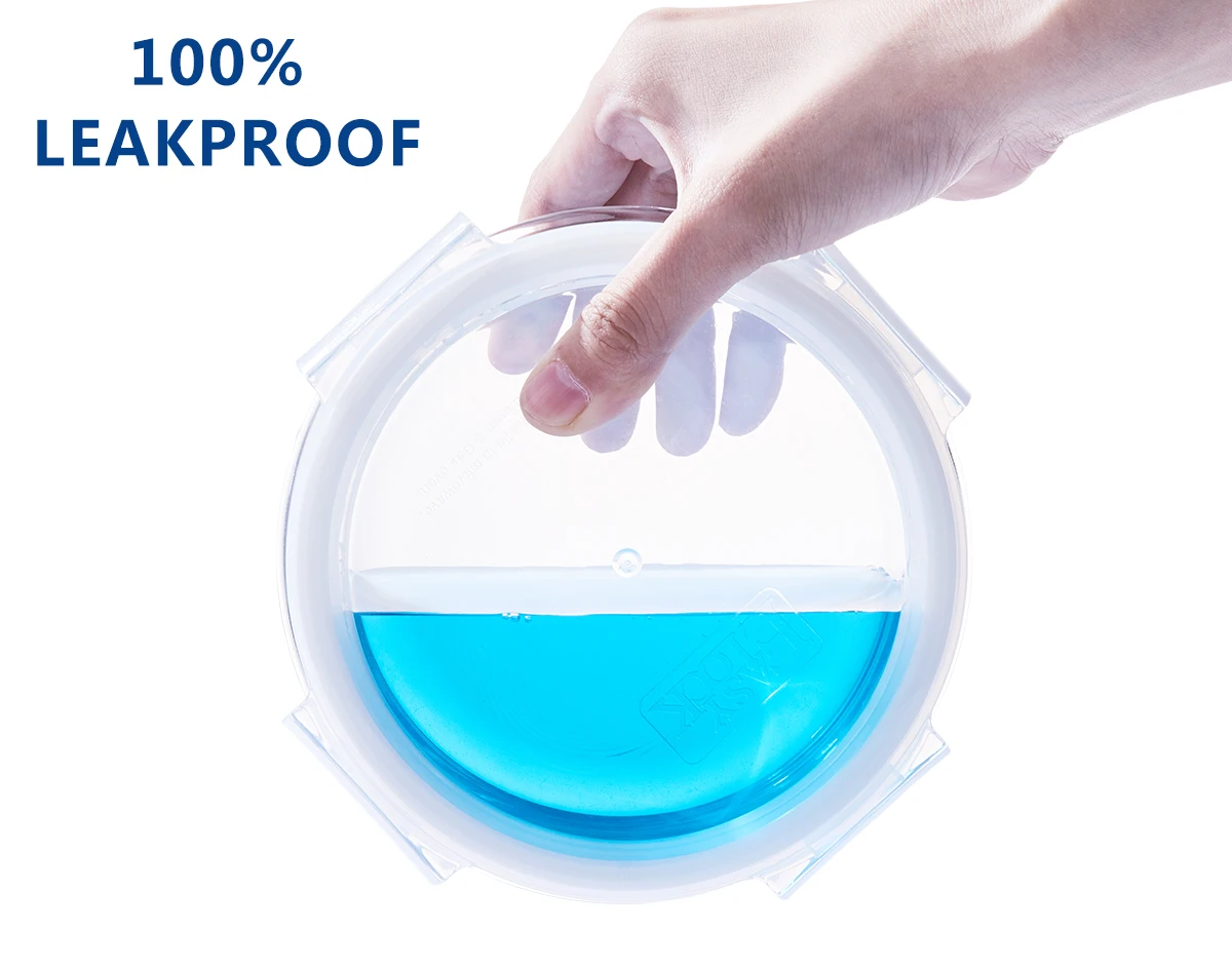 Manufacturer Lunch Tempered Airtight Camping Travel High Borosilicate Glass Serving Salad Storage Bowl with Lock For Kitchen