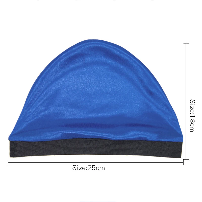 New Wholesale Men Women Silk Satin Elastic Silky Polyester Stocking Dome 360 Wave Caps For Men
