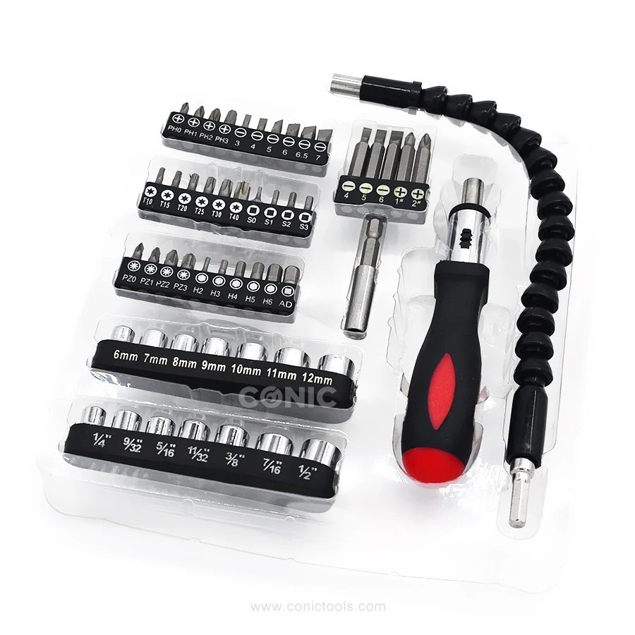 Professional 52pc Flexscrew Screwdriver and Bit Extension Kit Flexible Extension Screwdriver Set