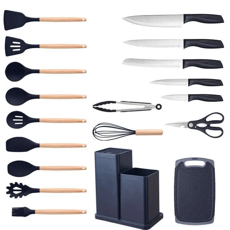 Hot Sale 19-Piece Silicone Kitchenware Set Includes Chopping Board and Knife Perfect Cooking Tool Set for the Kitchen
