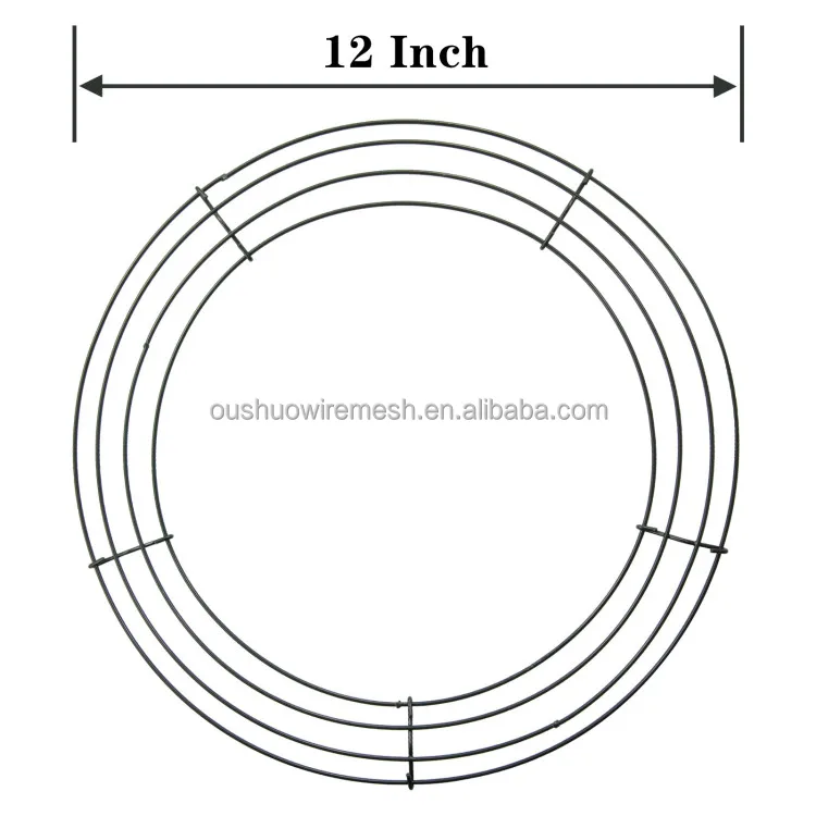 12' 14' 16' Flower Project  Work Wire Wreath Rings Christmas Hanging Frame for Home Decoration