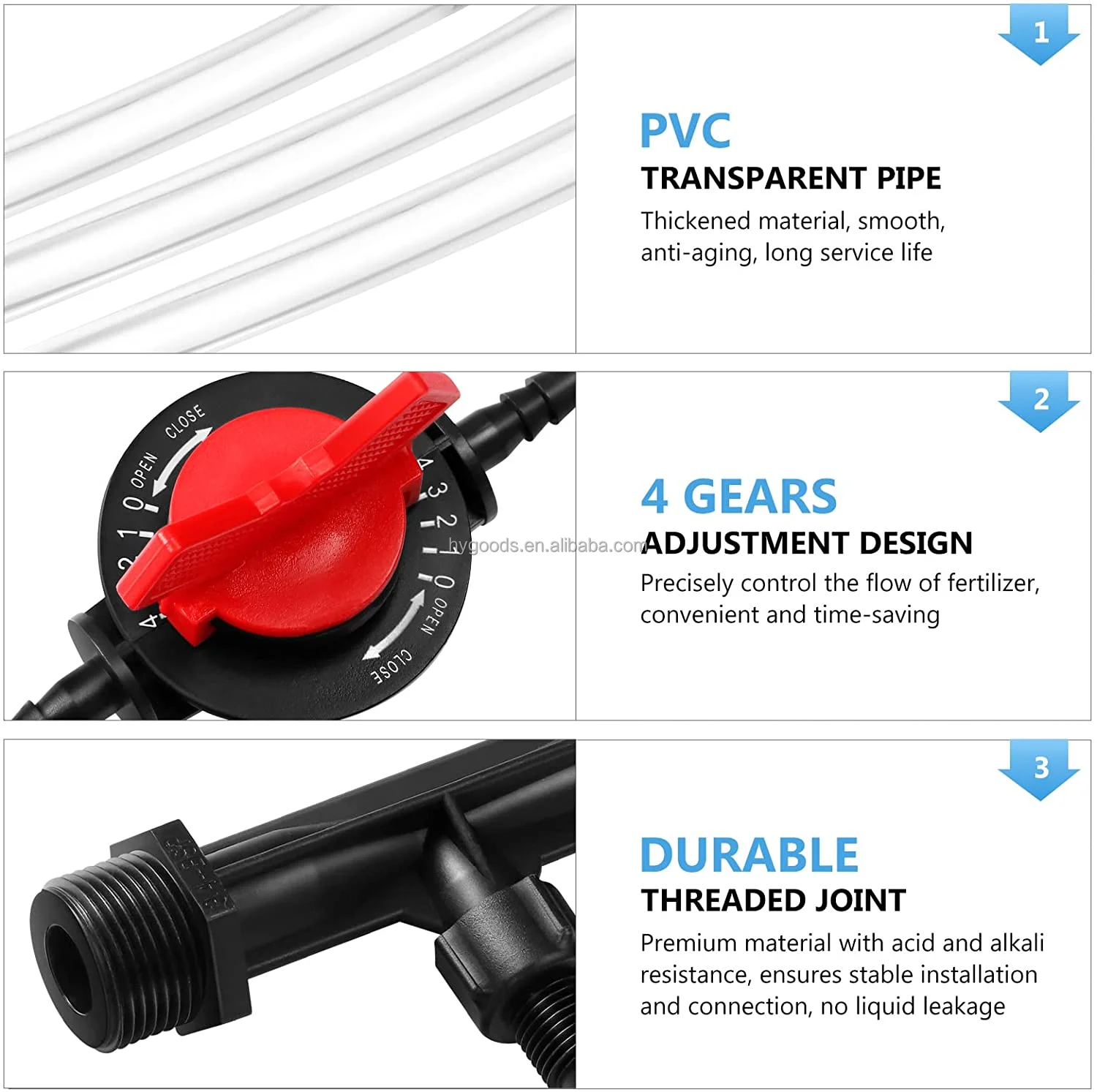 plastic venturi fertilizer injector for drip irrigation