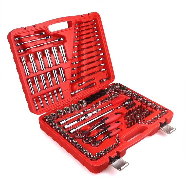 Custom Mechanics Complete Professional Portable Heavy Duty 150 Pieces Auto Repair Tools Tool Sets Box Socket Wrench Set