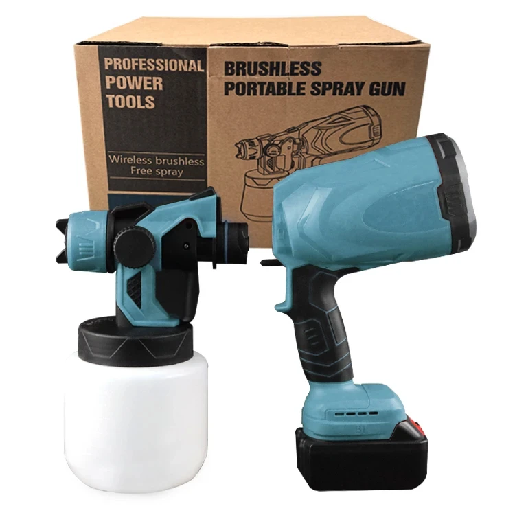 New Factory Supply 21V Cordless Electric Spray Paint Gun Painting Compressor Machine