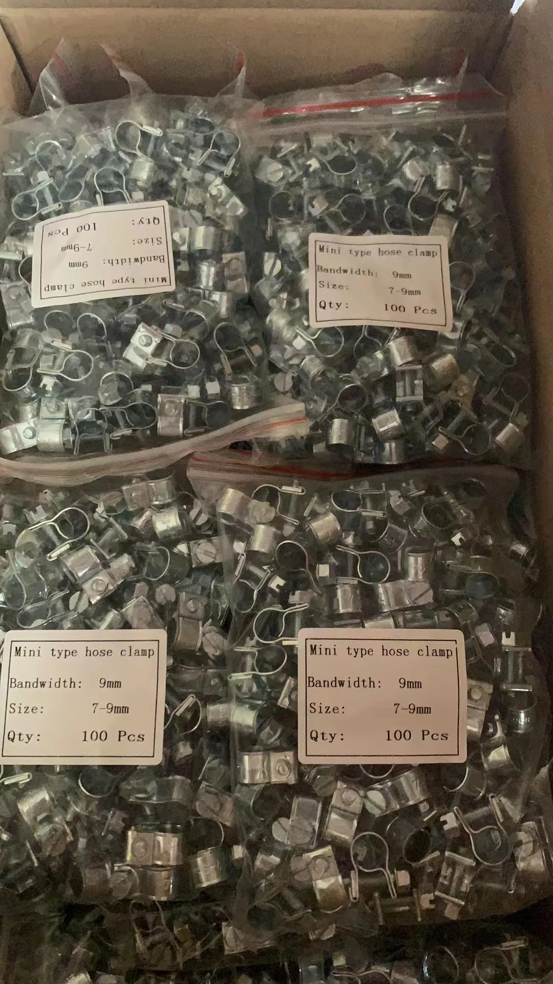 W2 zinc plated screw fuel injection tube mini type hose clamp