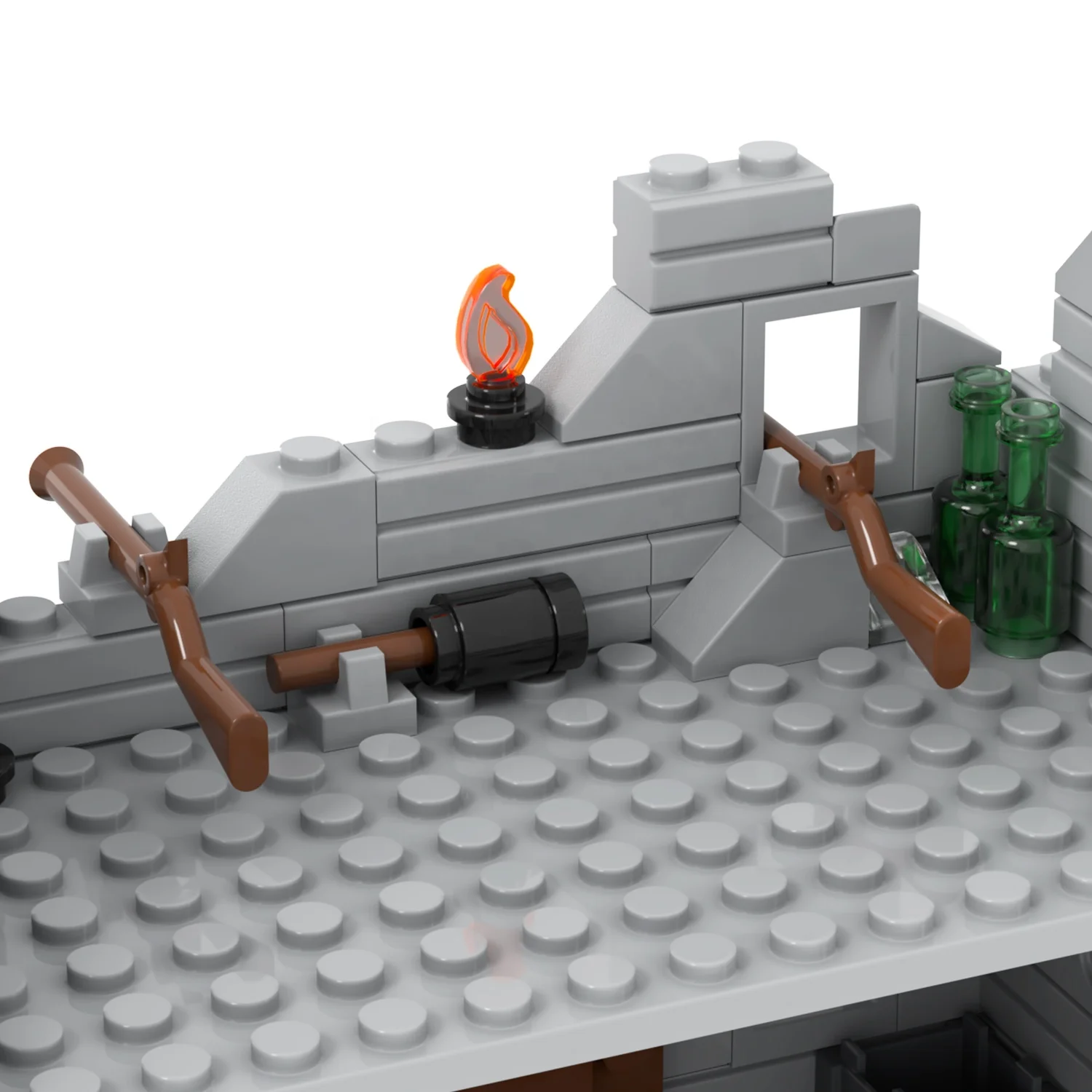 244Pcs Bricks MOC5073 Broken Battlefield WW2 Military War Gun First-aid Kit Compatible Building Blocks Gift Toys For Children