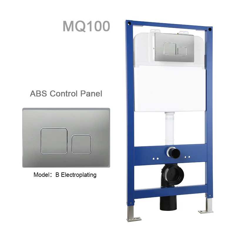 Wall Mount Actuator Flush Push Button Plate concealed cistern flush plate WC Chrome Flushing button