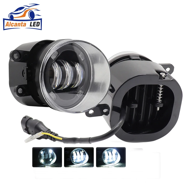 AlcantaLED 4inch Led Fog Light 30W Angel EyeHalo Ring Driving Lamp Round Waterproof Turn Signal for Jeeps Wranglers