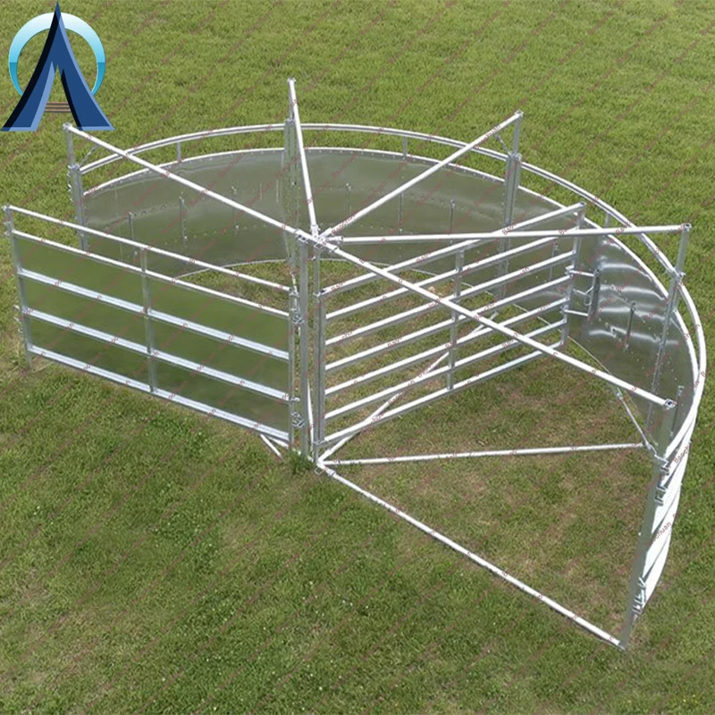 Galvanized Steel Livestock Crowding Tubs Semi-Circular Forcing Yard System For Livestock Management