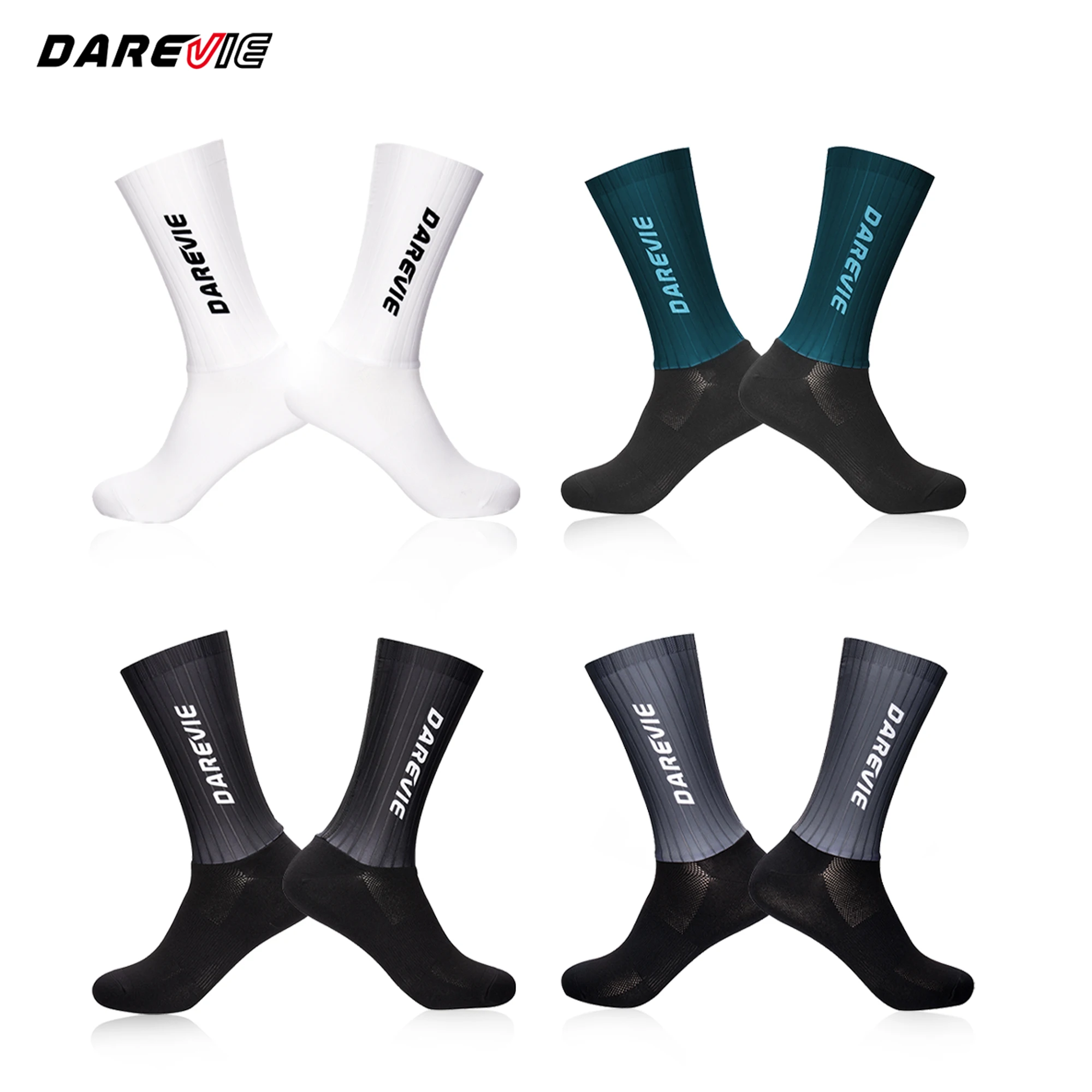 Darevie Personalized Sublimation High Stretch Bicycle Bike Socks Racing Team Cycling Socks Design Your Own Athletic Aero Socks