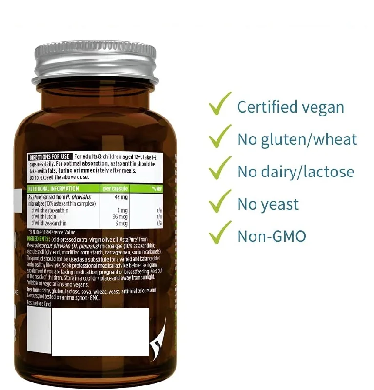 Vegetarian Astaxanthin complex 90 vegetarian capsules Customized Food Astaxanthin SupplementsSoft Capsules