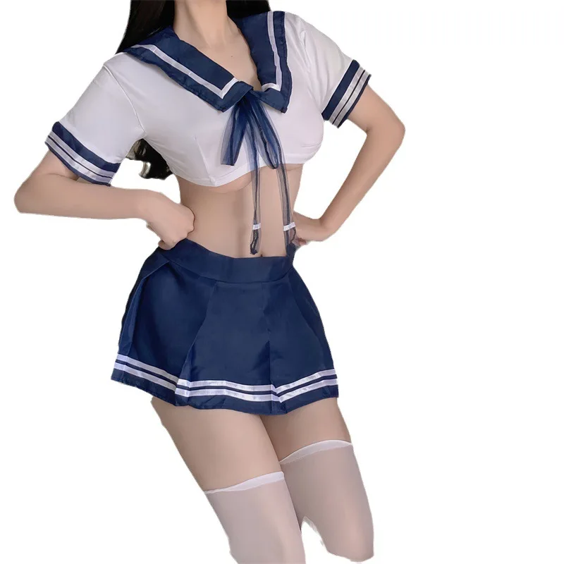 Sexy student clothes new sexy underwear sexy perspective split COSPLAY game uniform set uniforms temptation holiday explosive