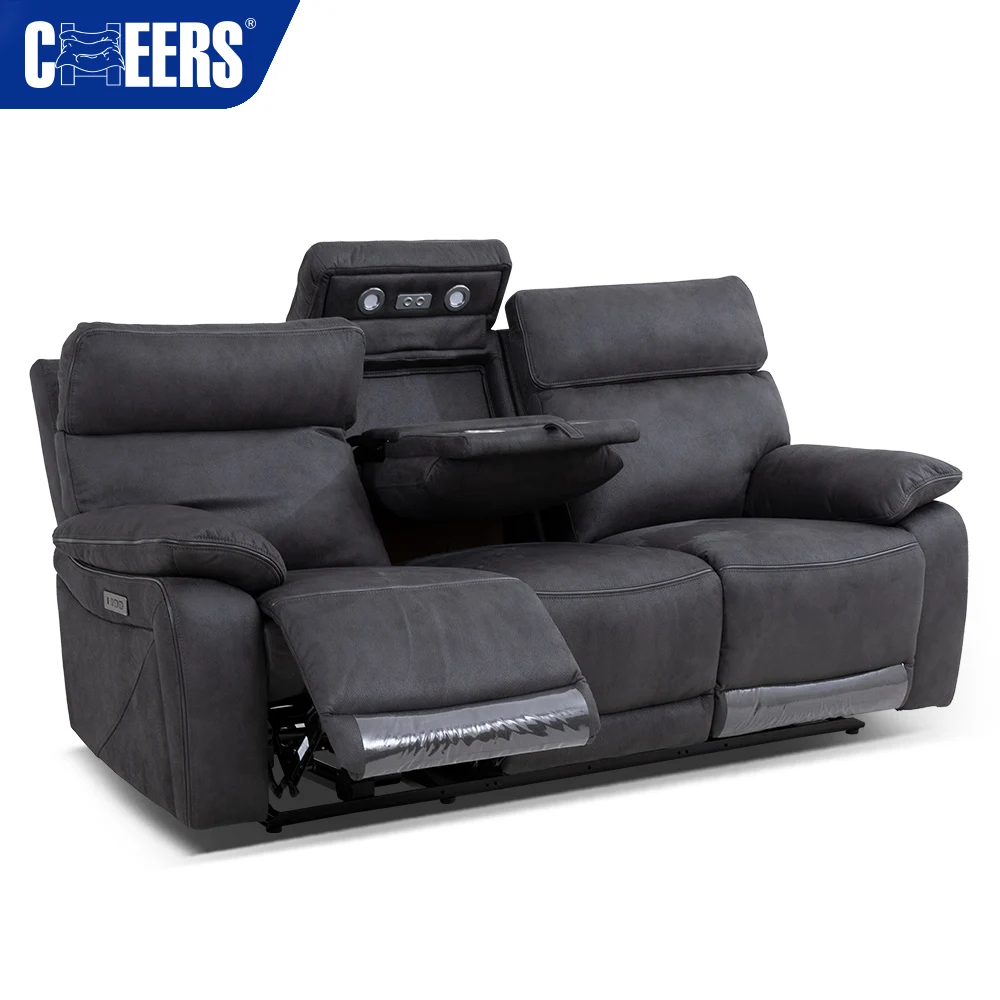 MANWAH CHEERS Power Fabric Recliner Living Room Sofa Set 3 2 1 Affordable Sofa Set Furniture for Home Living Room