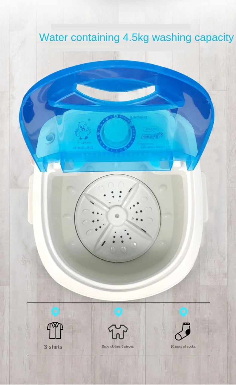 4.5 kg one time household mini semi-automatic washing