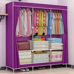 Портативный складной дешевый простой Тканевый шкаф для хранения с 3 дверцами, дизайн godrej almirah по цене