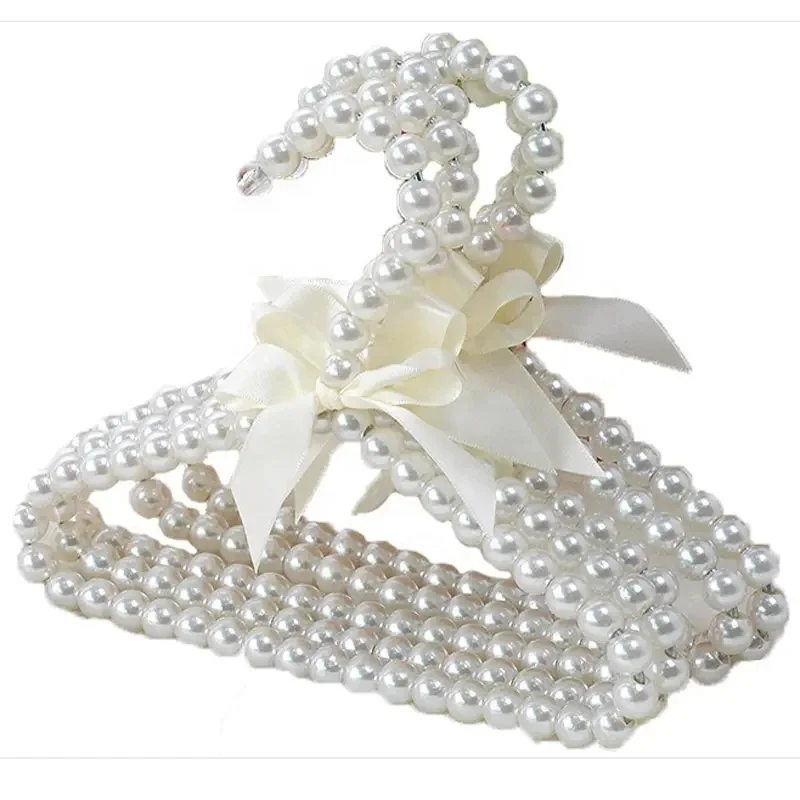 30cm Plastic pearl Clothes Rack Child Plastic Slip Resistant Baby White Hangers Clothes pearl bead hangers